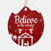 Believe in the wonder Manger Divine Passage ⛪️ 🎄 セラミックオーナメント (左)