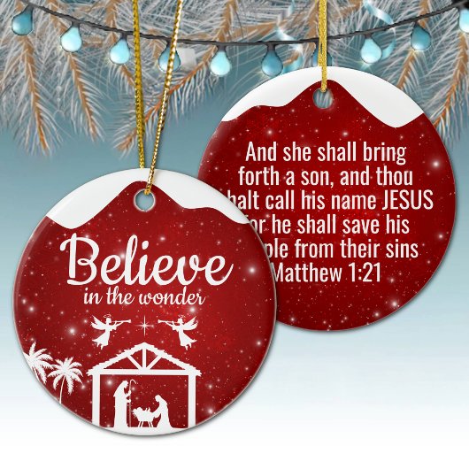 Believe in the wonder Manger Divine Passage ⛪️ 🎄 セラミックオーナメント