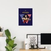 "Believe In Wonder" Wonder Woman Lasso Comic Logo ポスター (ホームオフィス)