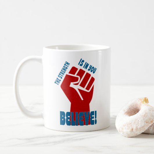 Believe in Workers Power Union Design コーヒーマグカップ (ドーナツ)