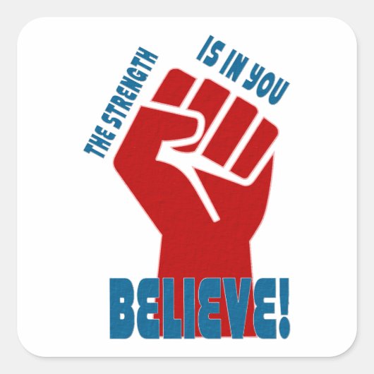 Believe in Workers Power Union Design スクエアシール (正面)