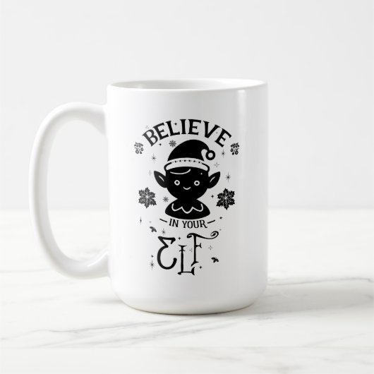 Believe in Your Elf コーヒーマグカップ (左)