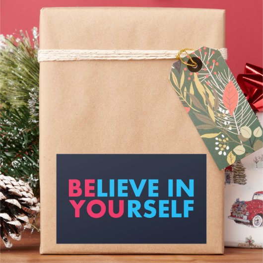 Believe in yourself 長方形シール (クリスマス)