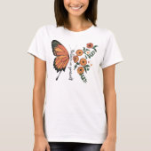 Believe in Yourself Butterfly Floral Inspirational Tシャツ (正面)