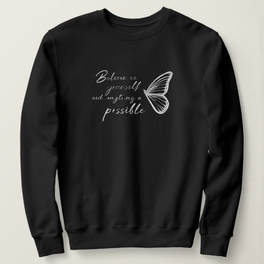 Believe in Yourself Butterfly Sweatshirt – Inspira スウェットシャツ (デザイン正面)