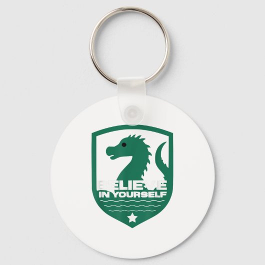 Believe In Yourself Funny Motivational Loch Ness M キーホルダー (正面)