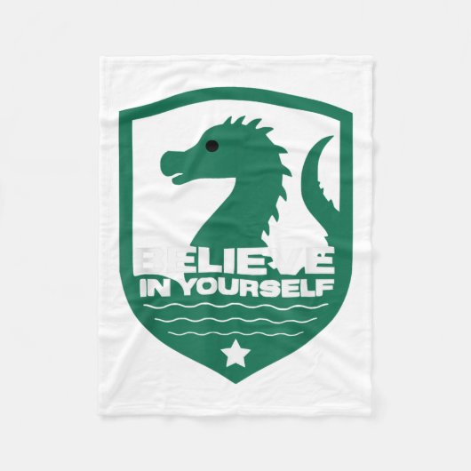 Believe In Yourself Funny Motivational Loch Ness M フリースブランケット (正面)