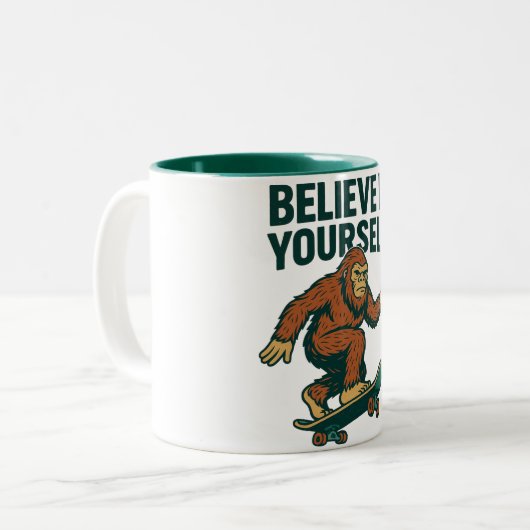 Believe In Yourself Motivation Art ツートーンマグカップ (正面左)