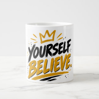Believe in Yourself – Motivational Quote Mug ジャンボコーヒーマグカップ