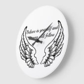 Believe In Yourself Motivational Wall Clock ラージ壁時計 (傾斜)