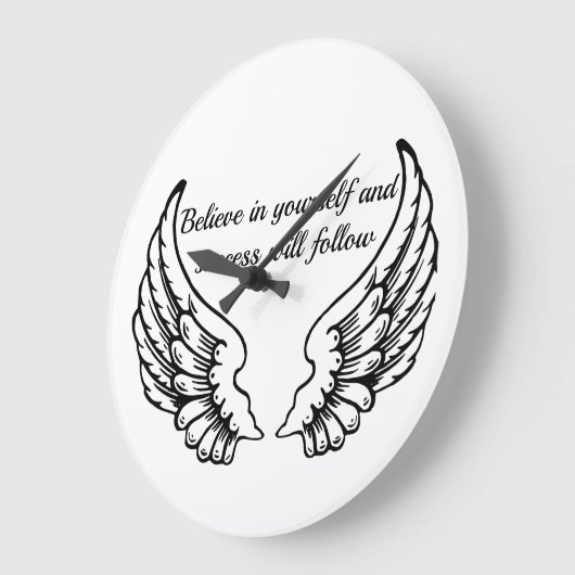 Believe In Yourself Motivational Wall Clock ラージ壁時計 (傾斜)