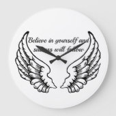 Believe In Yourself Motivational Wall Clock ラージ壁時計 (正面)