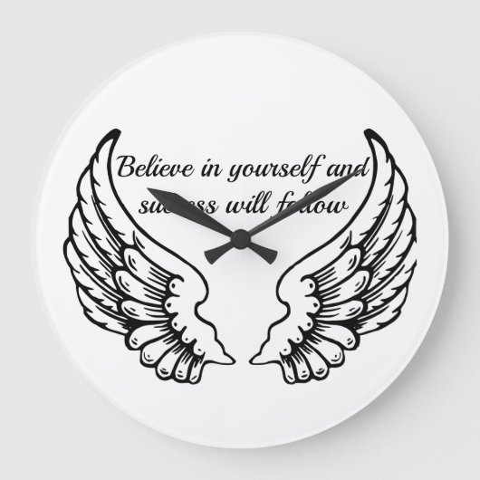 Believe In Yourself Motivational Wall Clock ラージ壁時計 (正面)