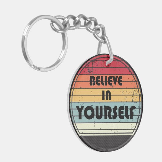 Believe in yourself phrase de motivation キーホルダー (正面左)