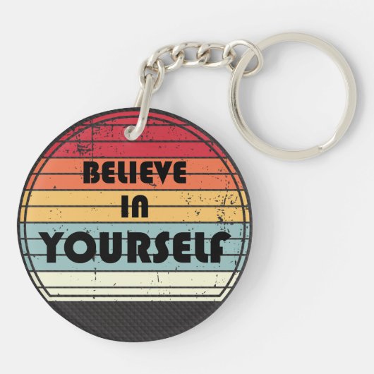 Believe in yourself phrase de motivation キーホルダー (裏面)