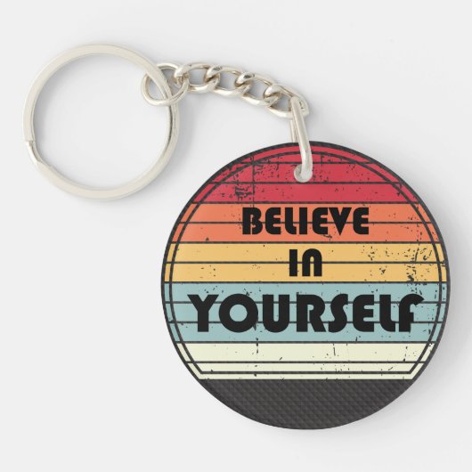 Believe in yourself phrase de motivation キーホルダー (正面)