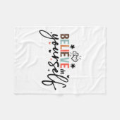 Believe In Yourself Sitive Message Motivational Wo フリースブランケット (正面(横))