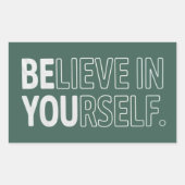 Believe In Yourself Teacher Motivational Positive  長方形シール (正面)