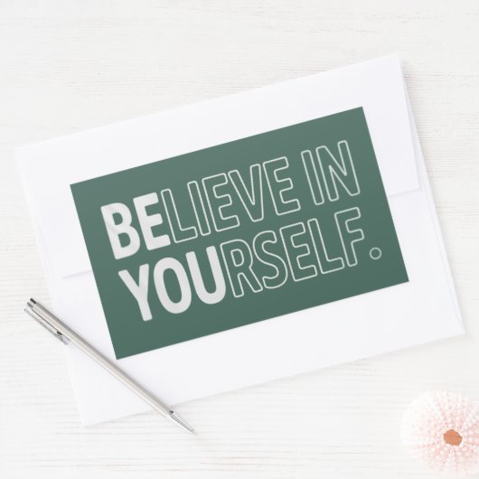 Believe In Yourself Teacher Motivational Positive  長方形シール (封筒)