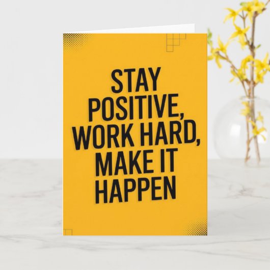 "BELIEVE" Inspirational Quote Card カード (黄色い花)