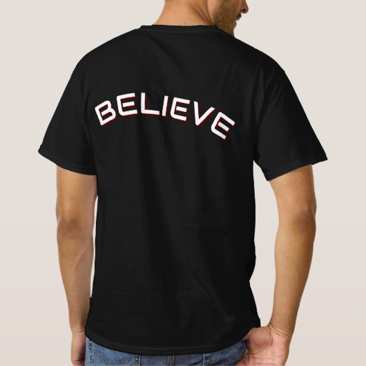Believe Inspirational Quote Men’s Black Tee  Tシャツ (裏面)
