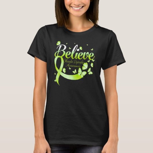 Believe Muscular Dystrophy Awareness Butterfly Tシャツ (正面)