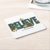 Believe nativity  スクエアペーパーコースター (アングル)
