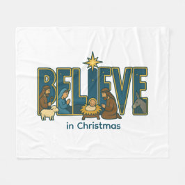Believe nativity  フリースブランケット