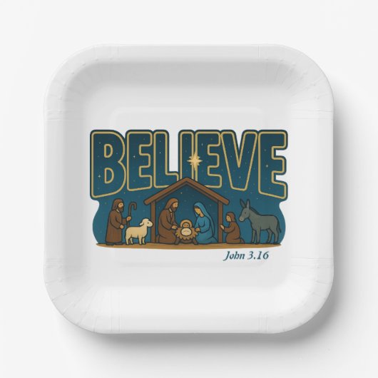 Believe Nativity ペーパープレート (正面)