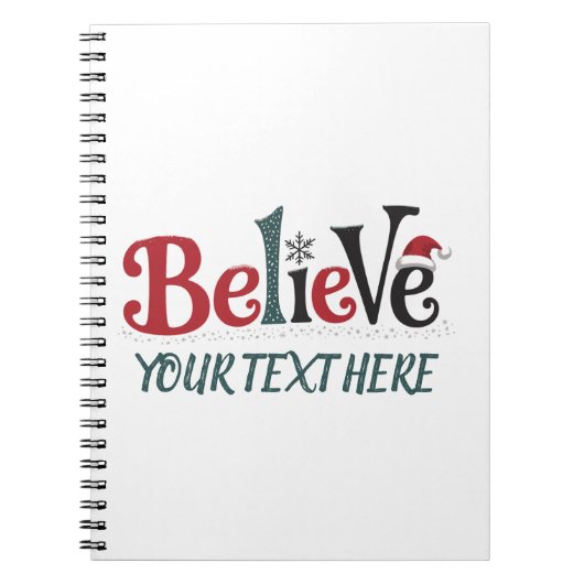 Believe Personalized Christmas Party Family ノートブック (正面)