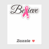 Believe Pink Ribbon Breast Cancer Awareness シール (シート)