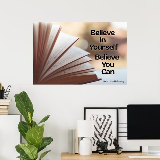 "Believe" Positive Quotation "Wall art & Poster"  ポスター (ホームオフィス)