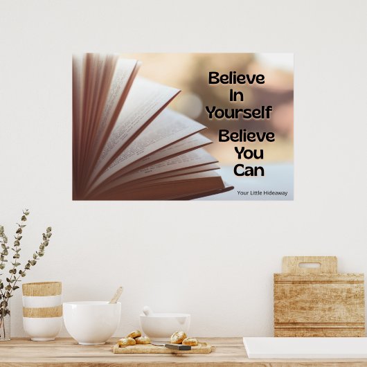 "Believe" Positive Quotation "Wall art & Poster"  ポスター (キッチン)