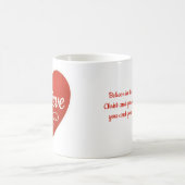 Believe red and white heart コーヒーマグカップ (中央)