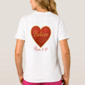 Believe red and white heart tシャツ (裏面)