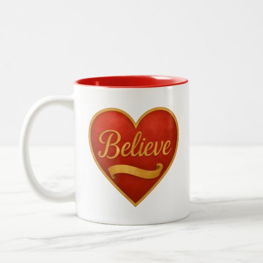 Believe Red Heart ツートーンマグカップ (左)