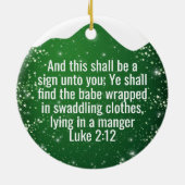 Believe, religious Christmas Nativity Scene ⛪️ 🎄 セラミックオーナメント (裏面)