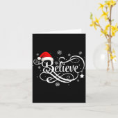 Believe Santa Claus Believe Christmas Matching Paj カード (黄色い花)