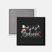 Believe Santa Claus Believe Christmas Matching Paj マグネット (正面/裏面)
