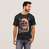Believe Santa Claus Xmas Black Afro African Americ Tシャツ (正面フル)