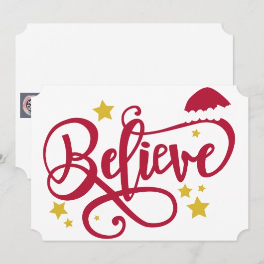 Believe santa hat シーズンカード (正面/裏面)
