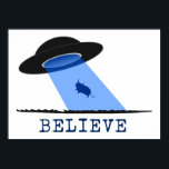 Believe (UFO beaming up cow) ポスター<br><div class="desc">Believe (UFO beaming up cow)</div>