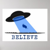 Believe (UFO beaming up cow) ポスター (正面)