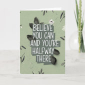 "Believe You Can" Layered Botanical Quote Card カード (正面)