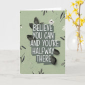 "Believe You Can" Layered Botanical Quote Card カード (黄色い花)