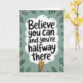 "Believe You Can" Motivational Quote Card カード (黄色い花)