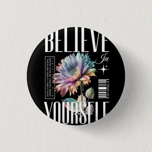Believe your self Logo design 缶バッジ (正面)