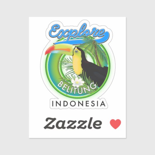 Belitung Indonesia旅行ロゴ シール (シート)