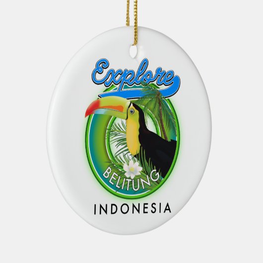 Belitung Indonesia旅行ロゴ セラミックオーナメント (右)