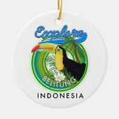 Belitung Indonesia旅行ロゴ セラミックオーナメント (正面)